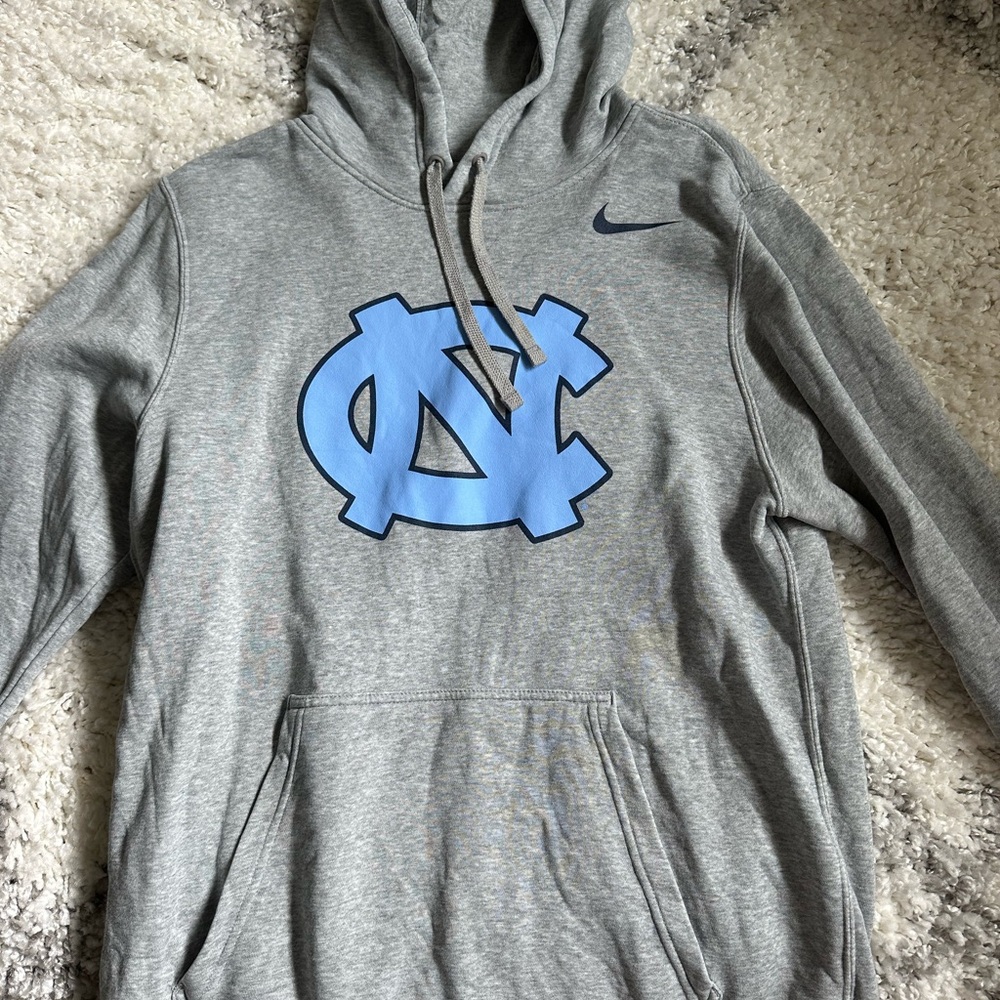 Nike Gray and Blue Sweater with Iconic Logo